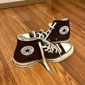 Brown high top Converse